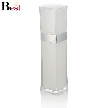 high end luxury white square plastic acrylic lotion bottle with pump for skin care cream use